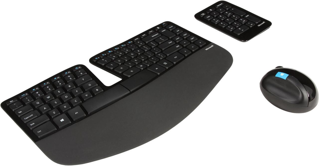 Microsoft Sculpt Ergonomic Wireless Desktop Keyboard and Mouse - L5V-00001, Black