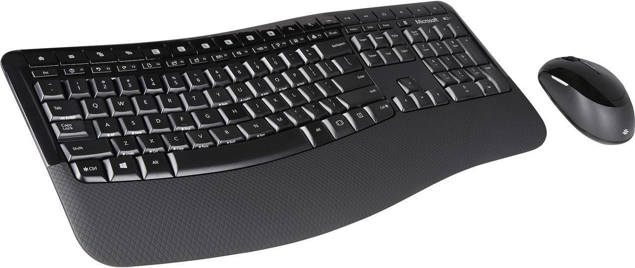 Microsoft Wireless Comfort Desktop 5050 - Black. Wireless, Ergonomic Keyboard and Mouse Combo. Built-in Palm Rest and Comfort Curve Design. Customizable Windows Shortcut Keys