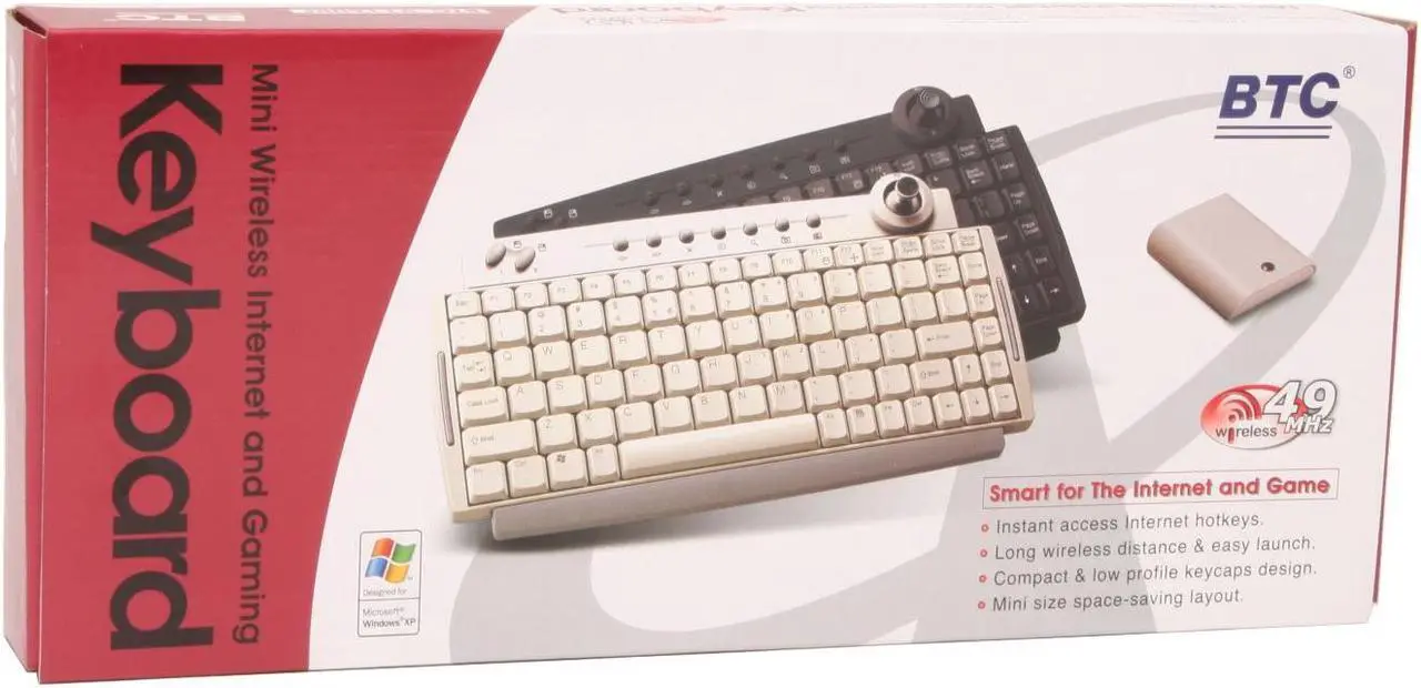 Alt view image 5 of 5 - BTC 9116URF Gray 87 Normal Keys 9 Function Keys RF Wireless Mini Wireless Internet Keyboard With Dual Mode Joystick Mouse