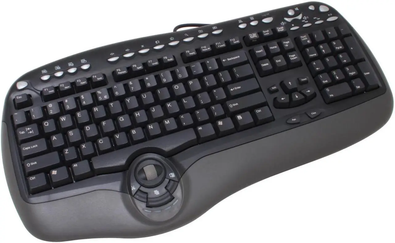 Main image of BTC 8190A Black 104 Normal Keys 32 Function Keys PS/2 Ergonomic Smart Office Keyboard