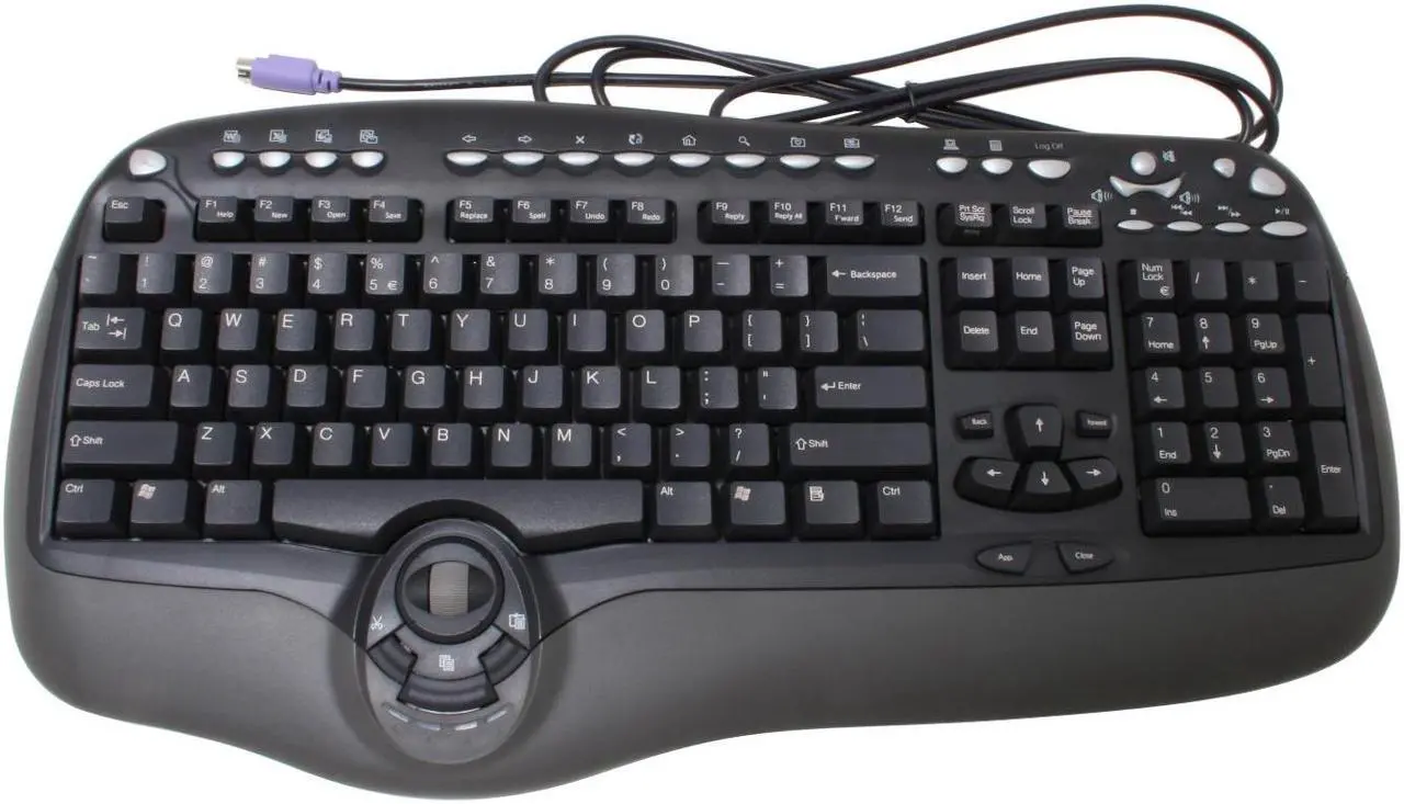 Alt view image 2 of 4 - BTC 8190A Black 104 Normal Keys 32 Function Keys PS/2 Ergonomic Smart Office Keyboard