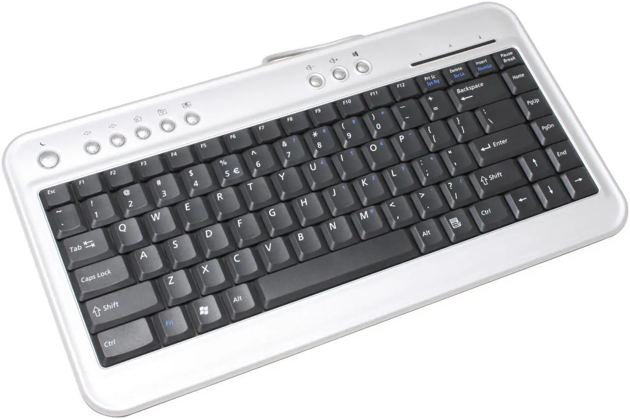 Main image of BTC 6100C Silver & Black 86 Normal Keys 9 Function Keys USB Ultra Slim Multimedia Keyboard