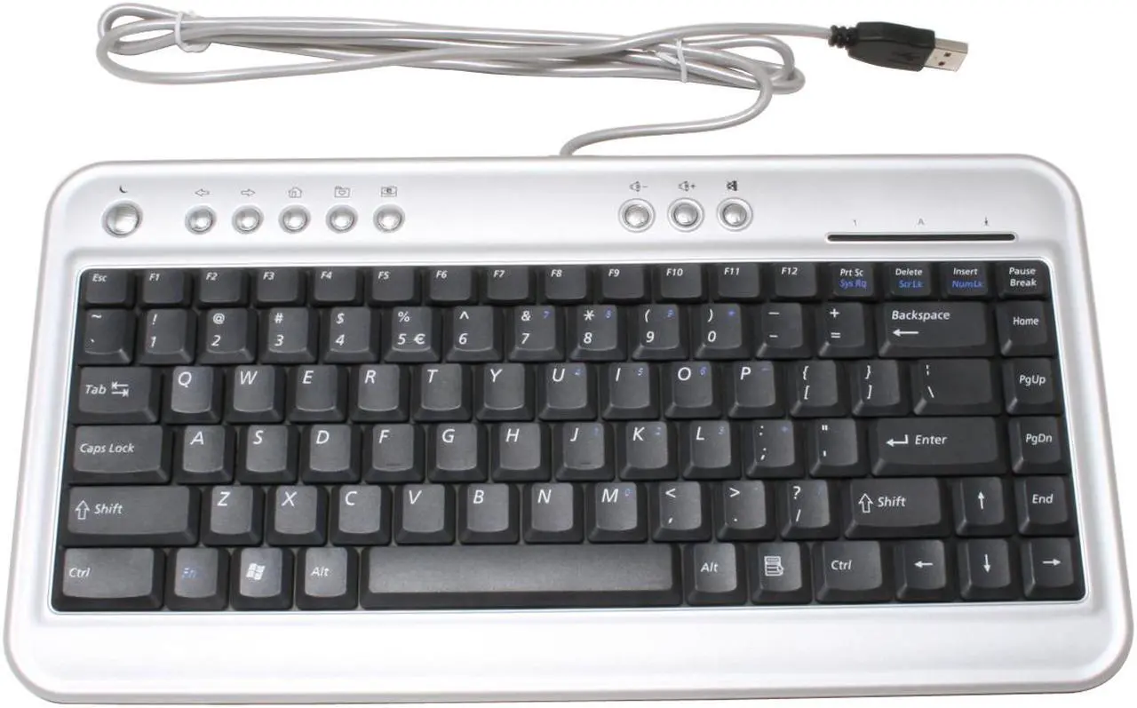 Alt view image 2 of 3 - BTC 6100C Silver & Black 86 Normal Keys 9 Function Keys USB Ultra Slim Multimedia Keyboard