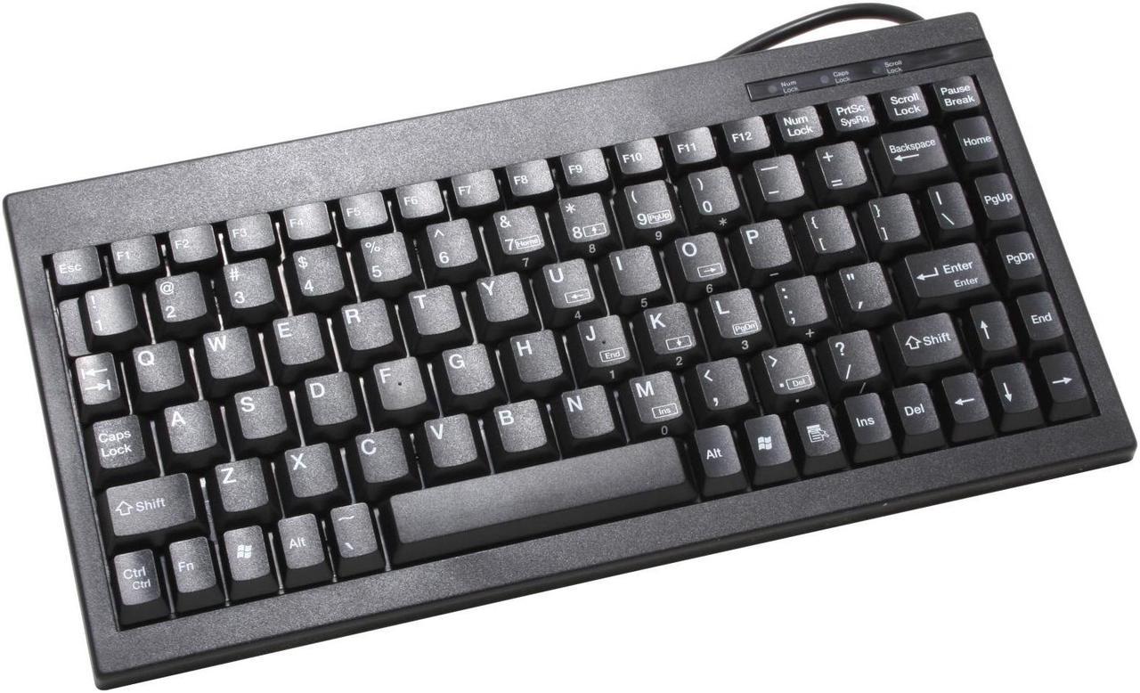 SolidTek KB-595BP Black PS/2 Wired Mini Keyboard