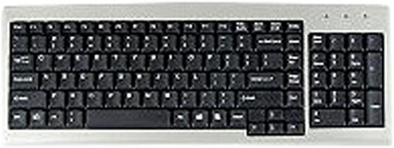 SolidTek PSK-5100U Black / Silver 104 Normal Keys USB Wired Slim Compact Financial Scissor-Switch Membrane Keyboard