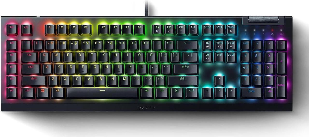 Razer BlackWidow V4 X Full Size Mechanical Gaming Keyboard Yellow Switches Linear and Silent