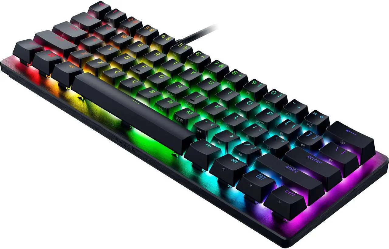 Alt view image 2 of 13 - Razer Huntsman V3 Pro Mini 60% Esports Gaming Keyboard - Analog Optical Switches, Razer Snap Tap, Rapid Trigger, Adjustable Actuation, Dual-Purpose Mod Keys, Doubleshot PBT Keycaps - Black