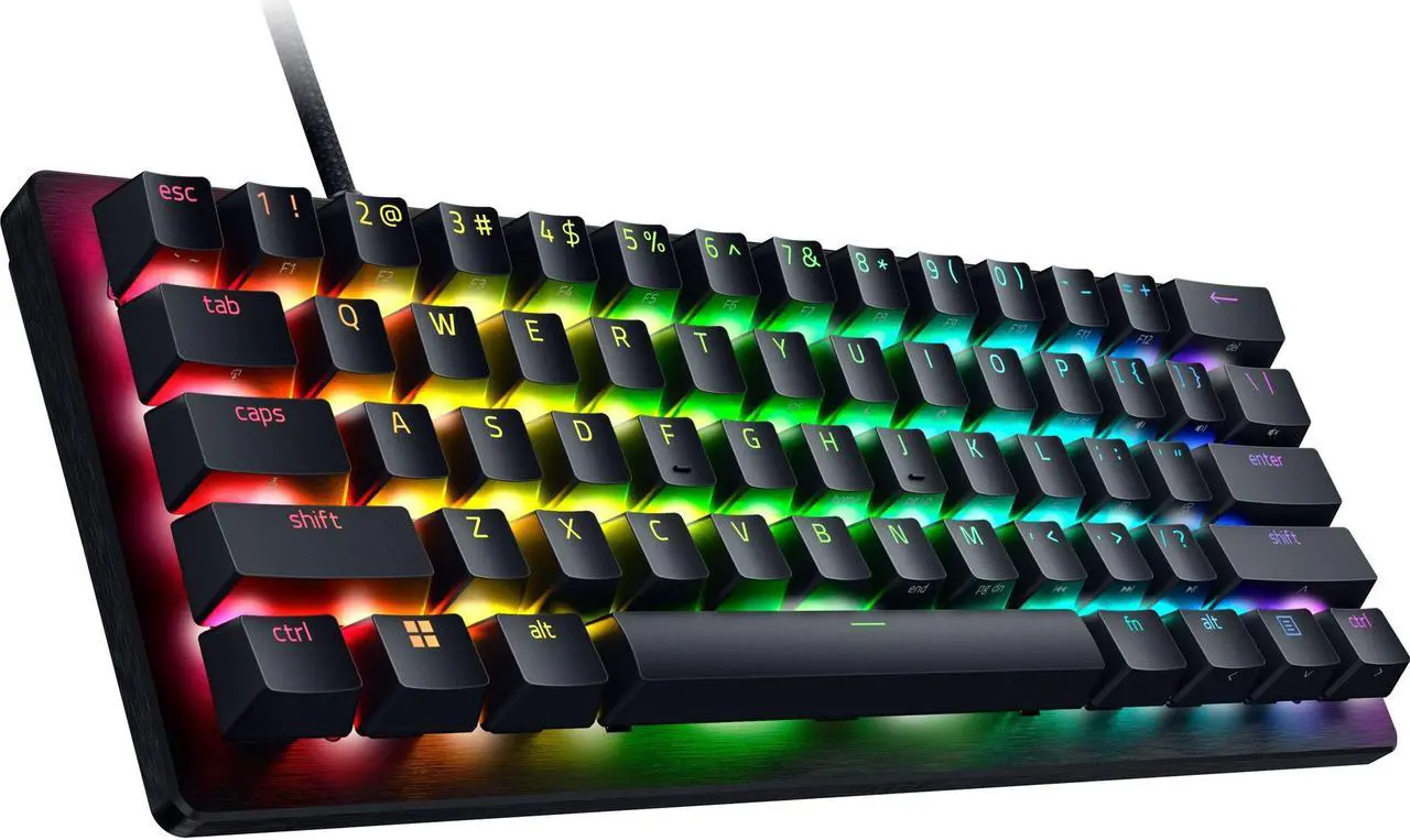 Alt view image 3 of 13 - Razer Huntsman V3 Pro Mini 60% Esports Gaming Keyboard - Analog Optical Switches, Razer Snap Tap, Rapid Trigger, Adjustable Actuation, Dual-Purpose Mod Keys, Doubleshot PBT Keycaps - Black