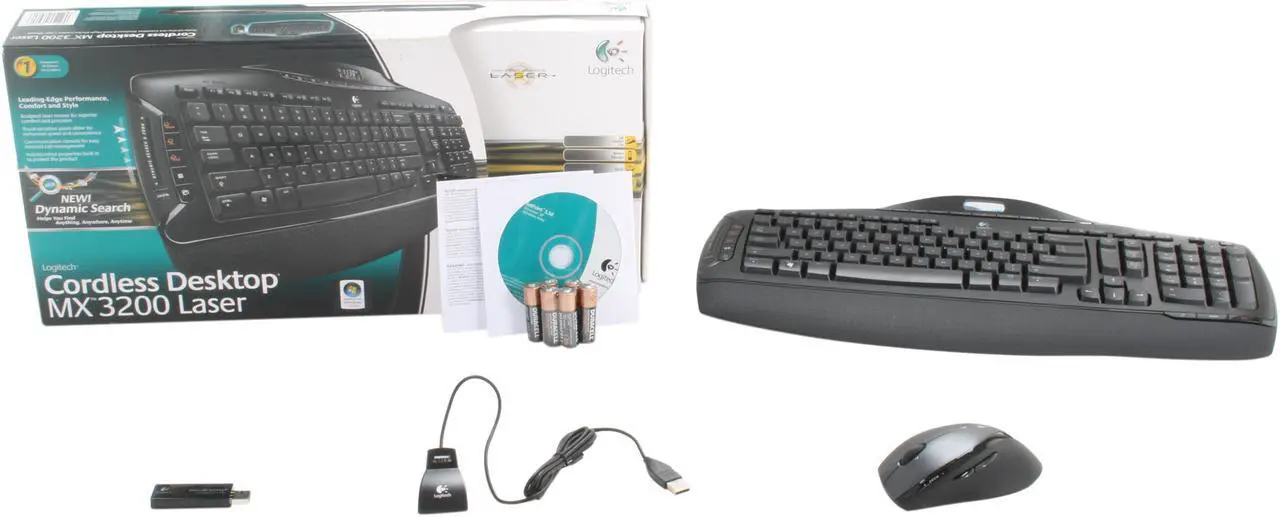 Alt view image 6 of 6 - Logitech MX 3200 Black 103 Normal Keys Cordless Standard Desktop Laser