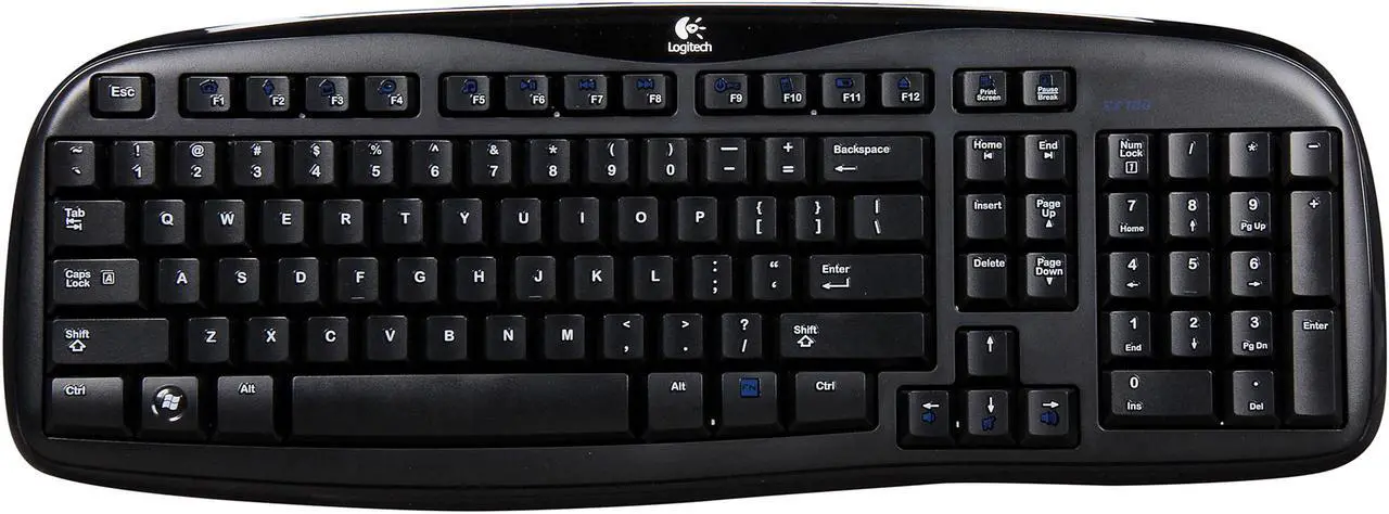 Alt view image 2 of 7 - Logitech Cordless Desktop EX 100 Black 102 Normal Keys USB RF Wireless Standard Keyboard and Mouse