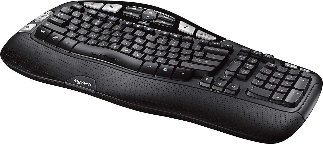 Alt view image 2 of 3 - Logitech K350 Wireless Wave Ergonomic Keyboard with Unifying Wireless Technology - Black