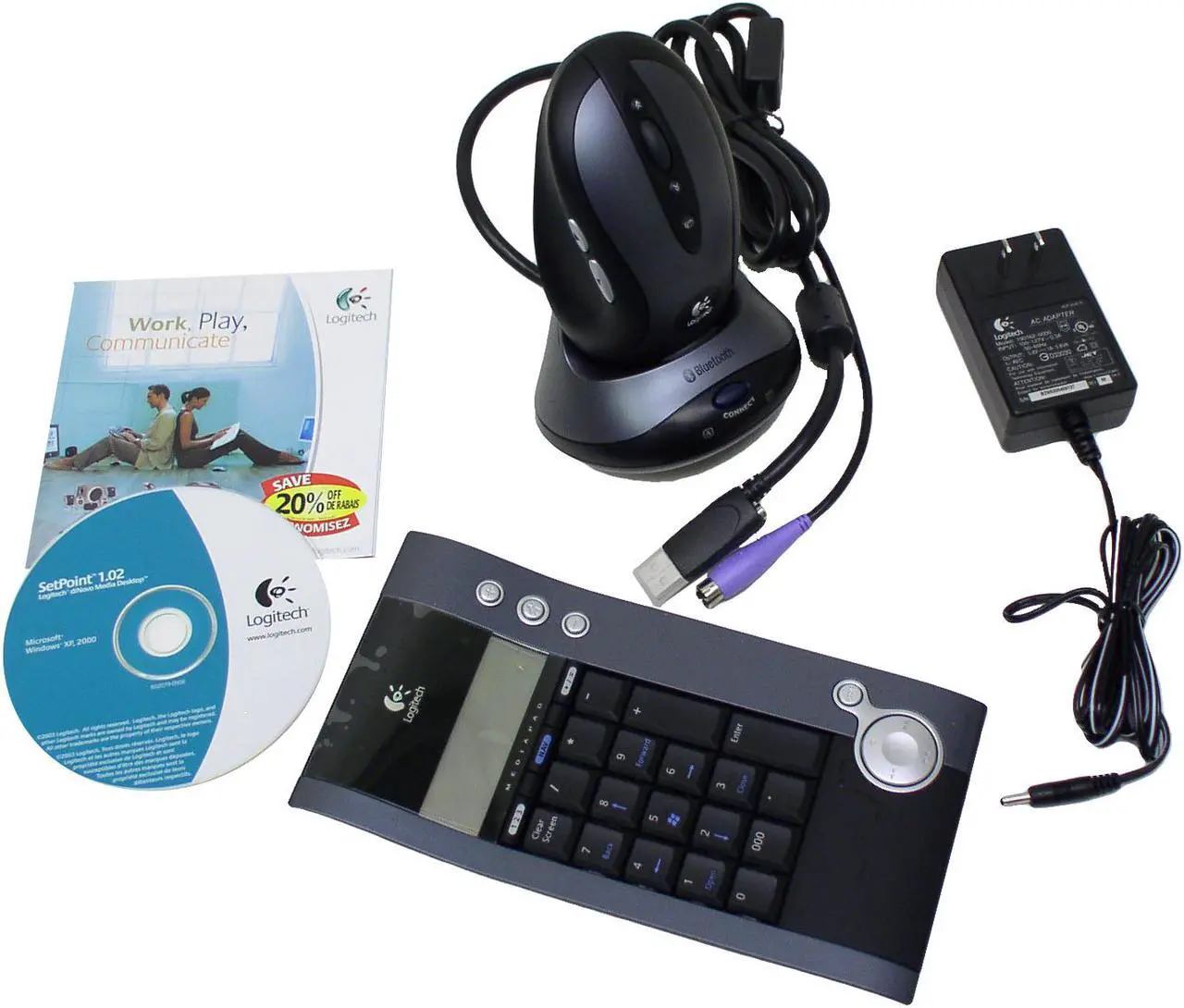 Alt view image 2 of 3 - Logitech diNovo Media Desktop 967312-0403 2-Tone 103 Normal Keys 16 Function Keys Bluetooth Wireless Slim Keyboard