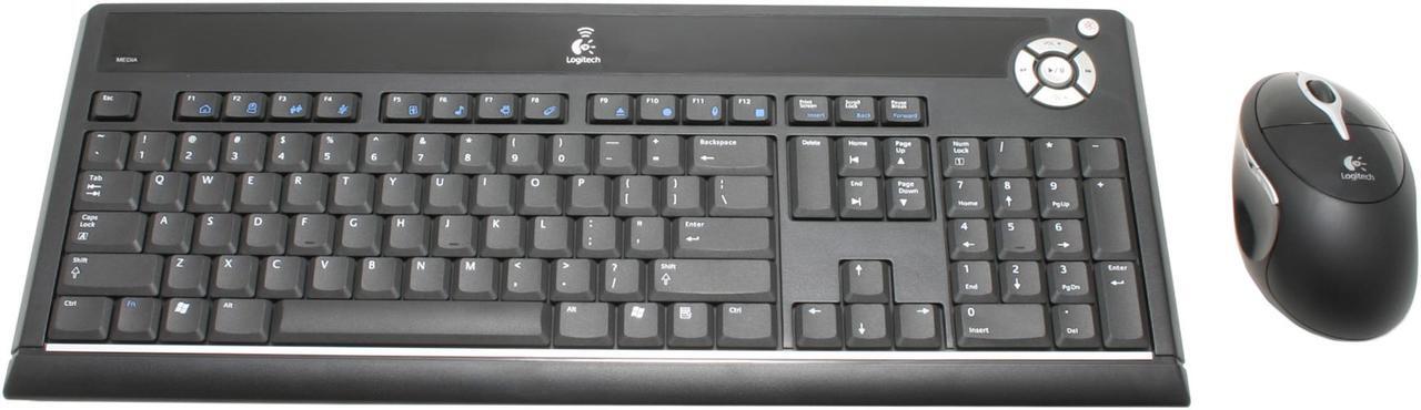 Main image of Logitech UltraX Media Desktop 967498-0403 Black 104 Normal Keys 6 Function Keys RF Wireless Slim Keyboard - OEM