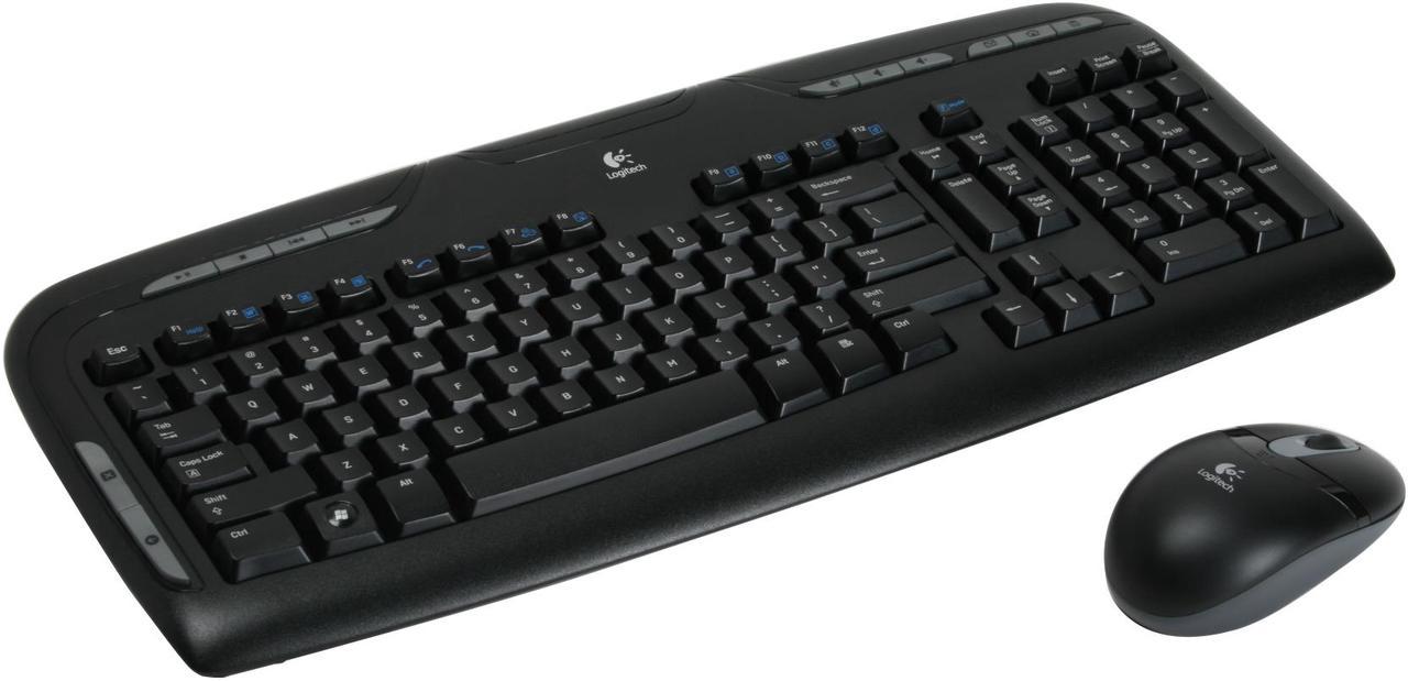 Logitech EX 110 Black 102 Normal Keys 12 Function Keys Cordless Standard Cordless Desktop Keyboard & Mouse Kit