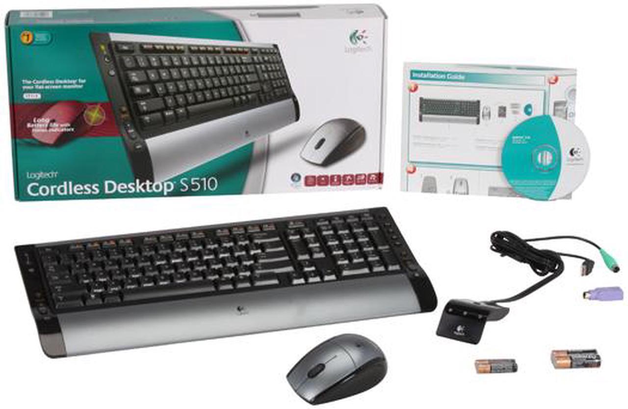 Alt view image 10 of 10 - Logitech S 510 Silver/Black 104 Normal Keys 14 Function Keys RF Wireless Slim Cordless Desktop