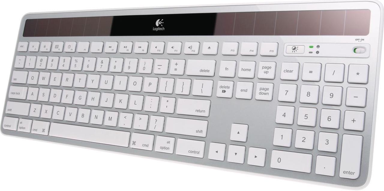 Logitech K750 Wireless Solar Keyboard for Mac — Solar Recharging, Mac-Friendly Keyboard, 2.4GHz Wireless - Silver