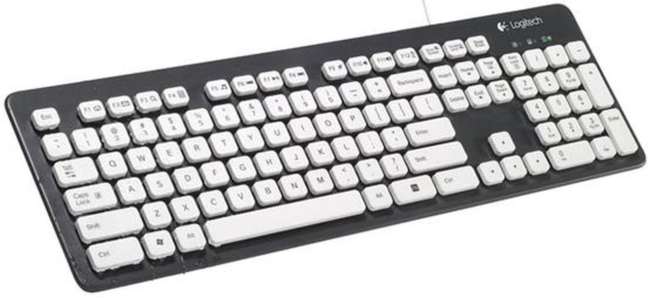Alt view image 2 of 6 - Logitech K310 920-004033 Wired Washable Keyboard - Black/White