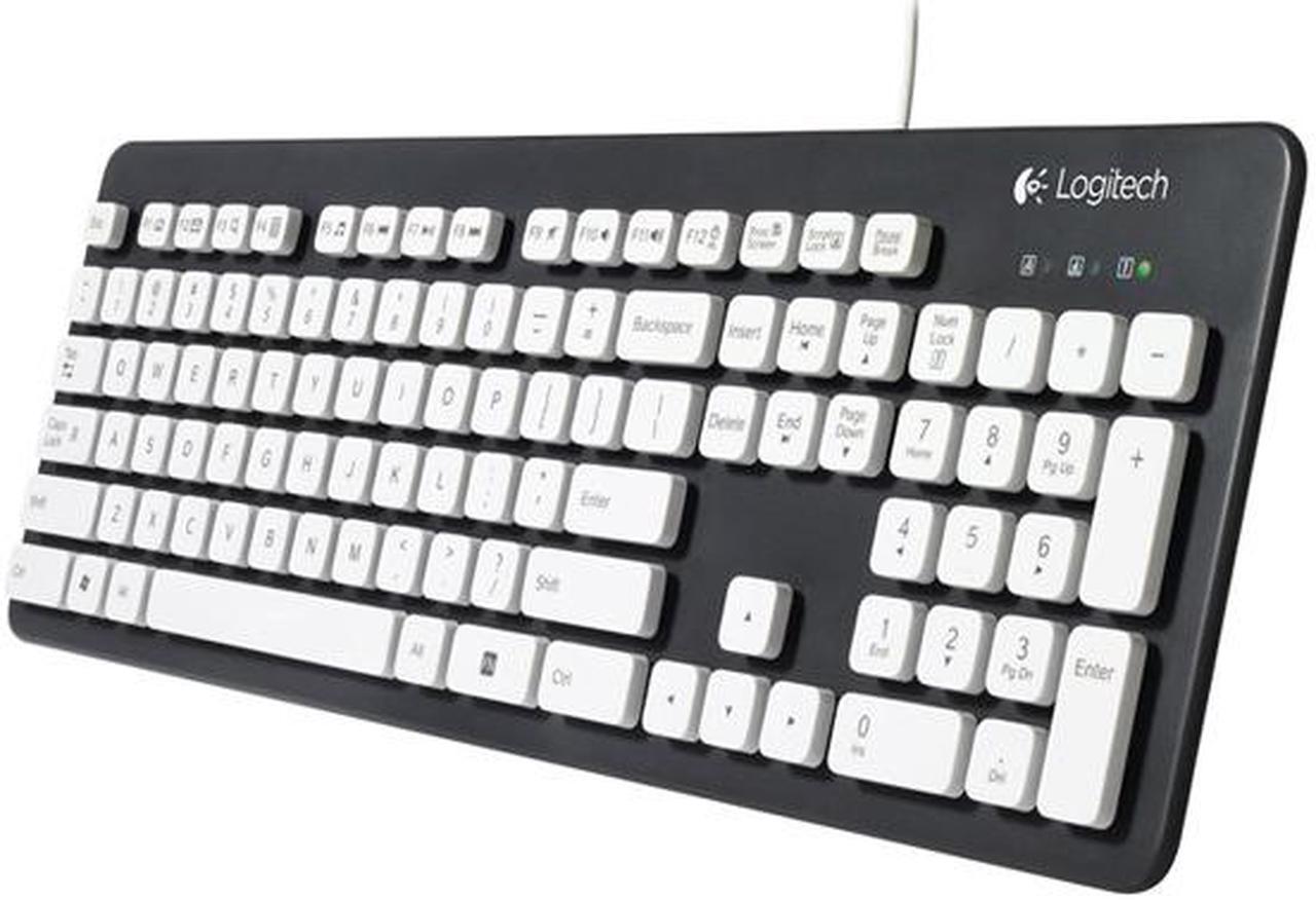 Alt view image 3 of 6 - Logitech K310 920-004033 Wired Washable Keyboard - Black/White