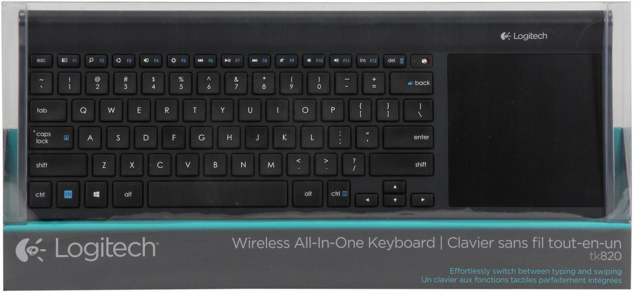 Alt view image 4 of 4 - Logitech Wireless All-in-One Keyboard TK820 920-005108 USB RF Wireless Slim Keyboard with Built-in Touch Pad
