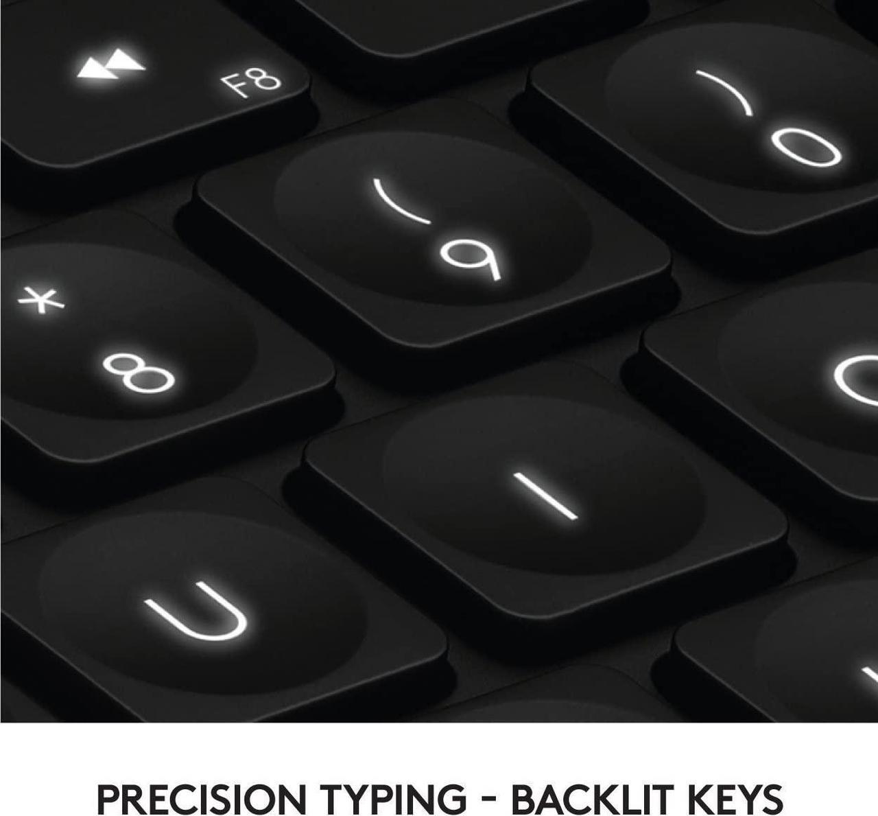 Alt view image 6 of 10 - Logitech Craft Advanced Wireless Keyboard with Creative Input Dial and Backlit Keys, Dark grey and aluminum