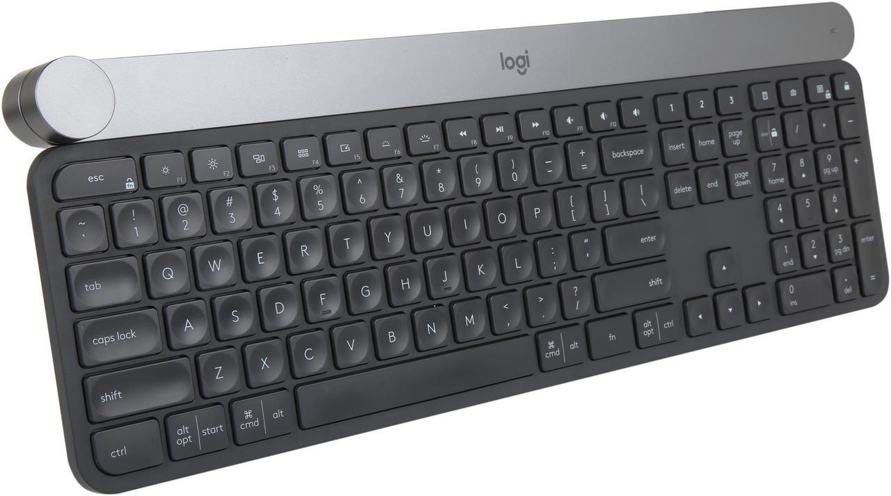 Alt view image 7 of 10 - Logitech Craft Advanced Wireless Keyboard with Creative Input Dial and Backlit Keys, Dark grey and aluminum