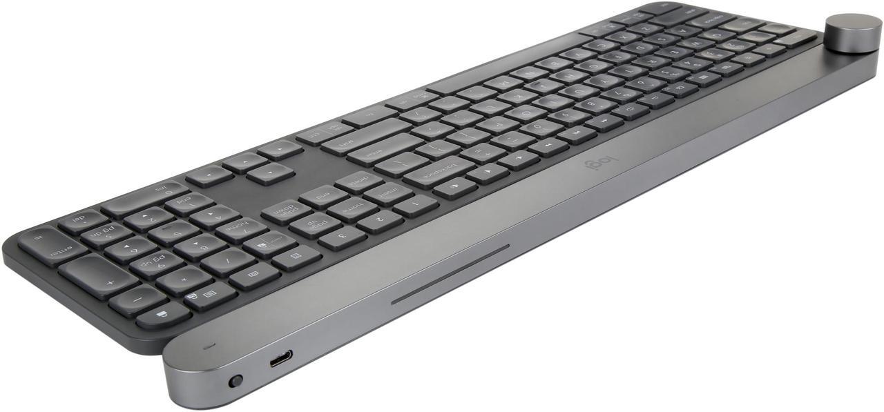 Alt view image 10 of 10 - Logitech Craft Advanced Wireless Keyboard with Creative Input Dial and Backlit Keys, Dark grey and aluminum