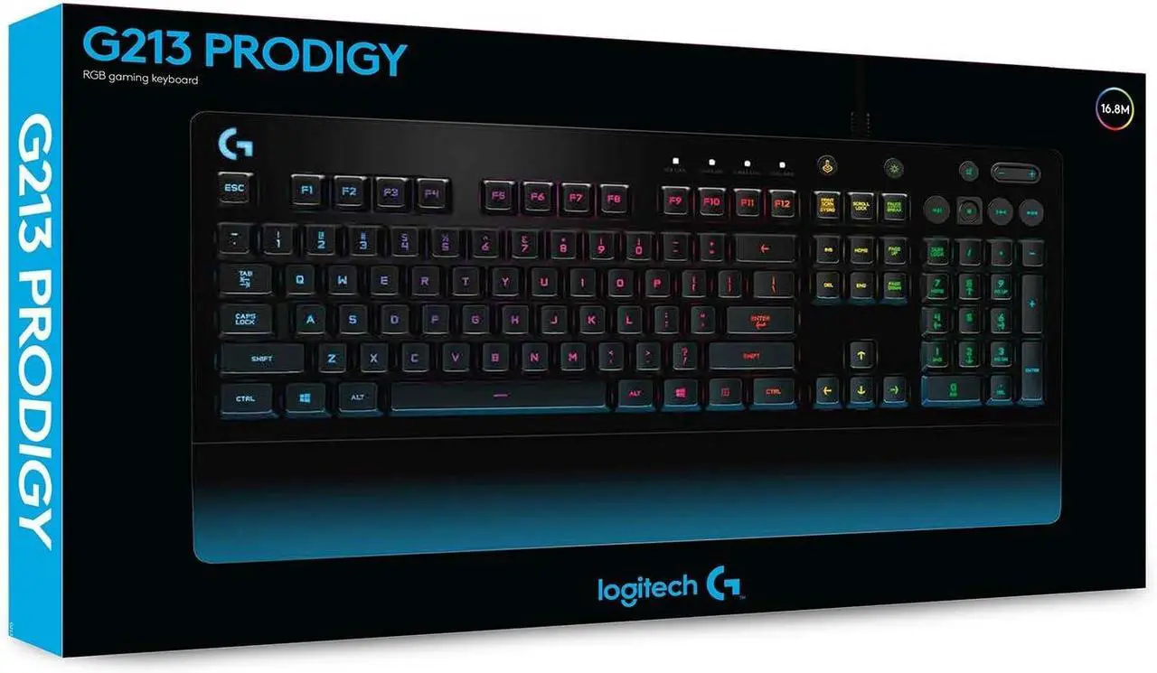 Alt view image 12 of 11 - Logitech G213 Wired Gaming Keyboard w/ Dedicated Media Controls - Tactile Mech-Dome keyswitches, 16.8 Million Lighting Colors, Backlit Keys, Spill-Resistant, and Durable Design - Black