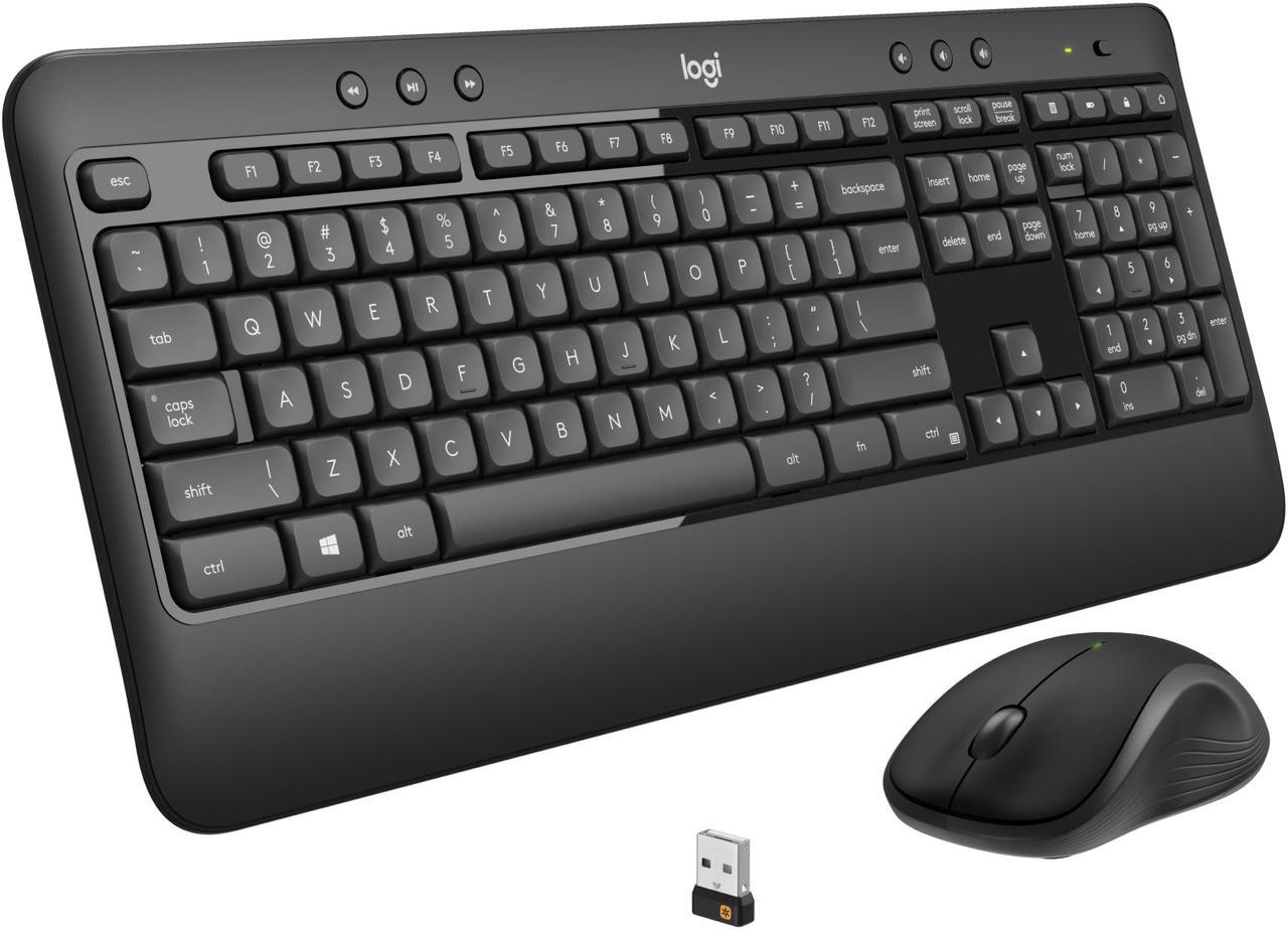 Logitech MK540 Wireless Keyboard Mouse Combo - USB Wireless RF Keyboard - Black - USB Wireless RF Mouse - Optical - 1000 dpi - 3 Button - Scroll Wheel - QWERTY - Black