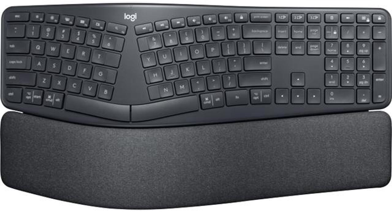 Logitech ERGO K860 Wireless Ergonomic Keyboard - Split Keyboard, Wrist Rest, Natural Typing, Stain-Resistant Fabric, Bluetooth and USB Connectivity, Compatible with Windows/Mac