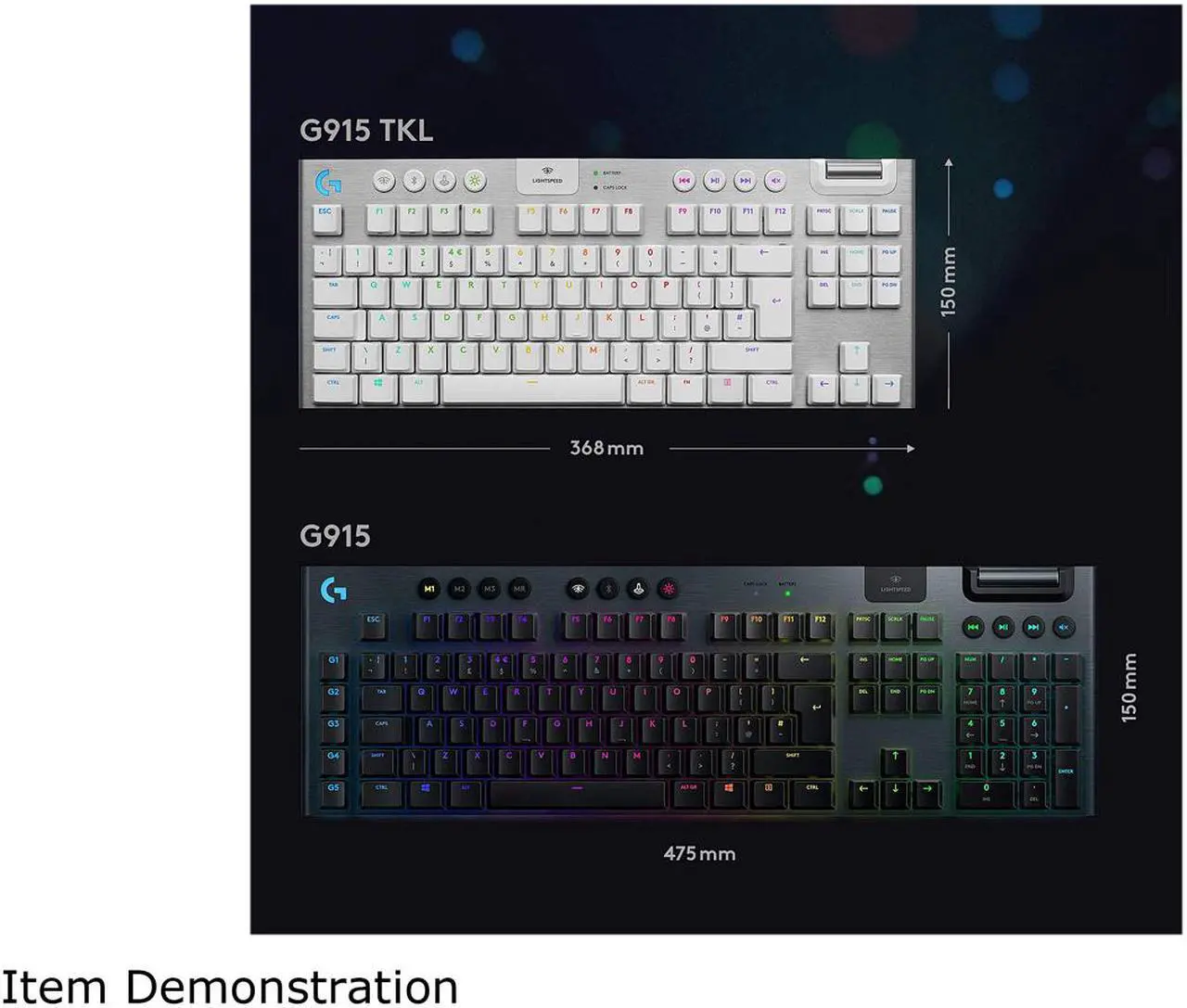 Alt view image 6 of 10 - Logitech G915 TKL White Tactile Tenkeyless LIGHTSPEED Wireless RGB Mechanical Gaming Keyboard, Low Profile Switch Options, LIGHTSYNC RGB, Advanced Wireless and Bluetooth Support