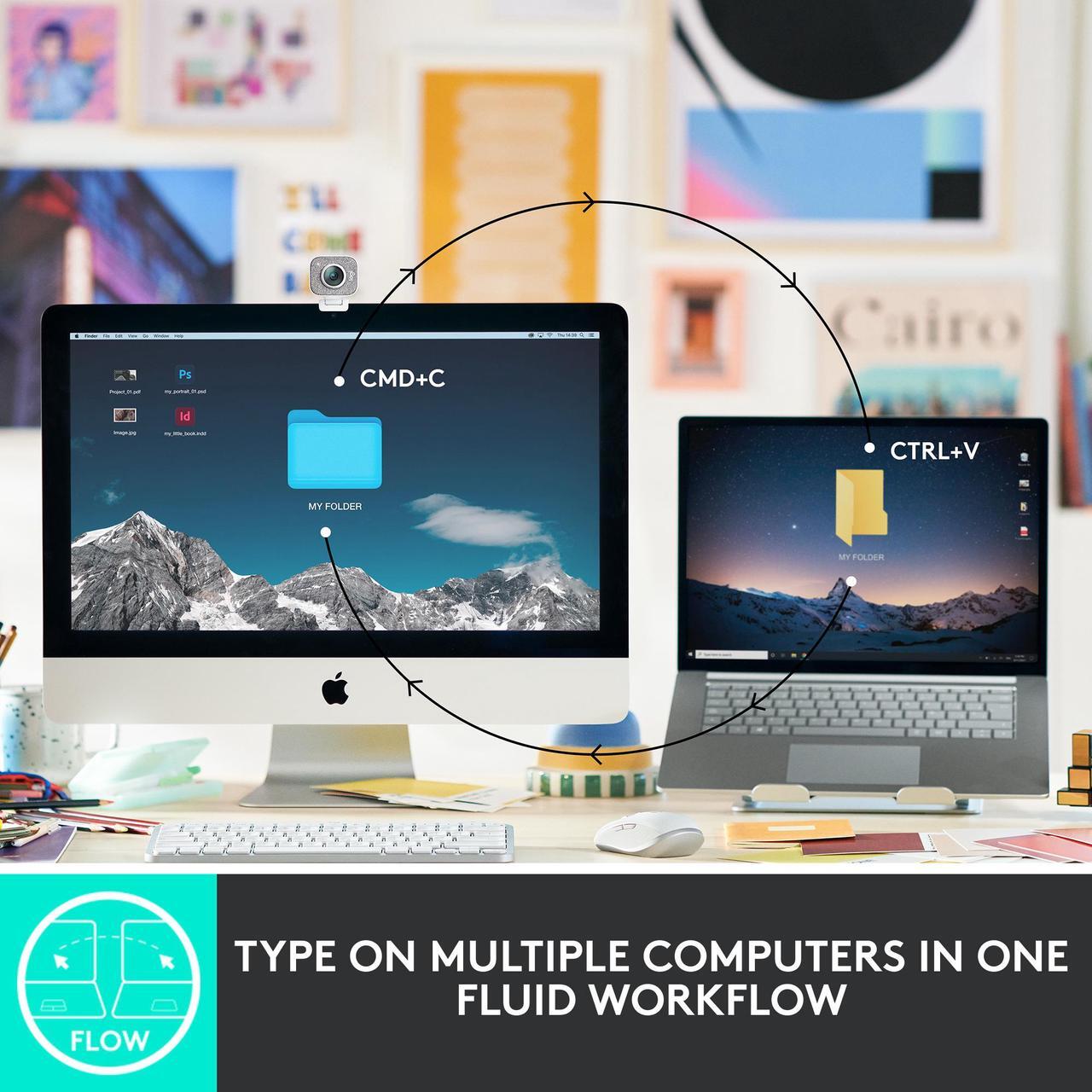 Alt view image 6 of 12 - Logitech MX Keys Mini Minimalist Wireless Illuminated Keyboard, Compact, Bluetooth, Backlit, USB-C, Compatible with Apple macOS, iOS, Windows, Linux, Android, Metal Build - BLACK