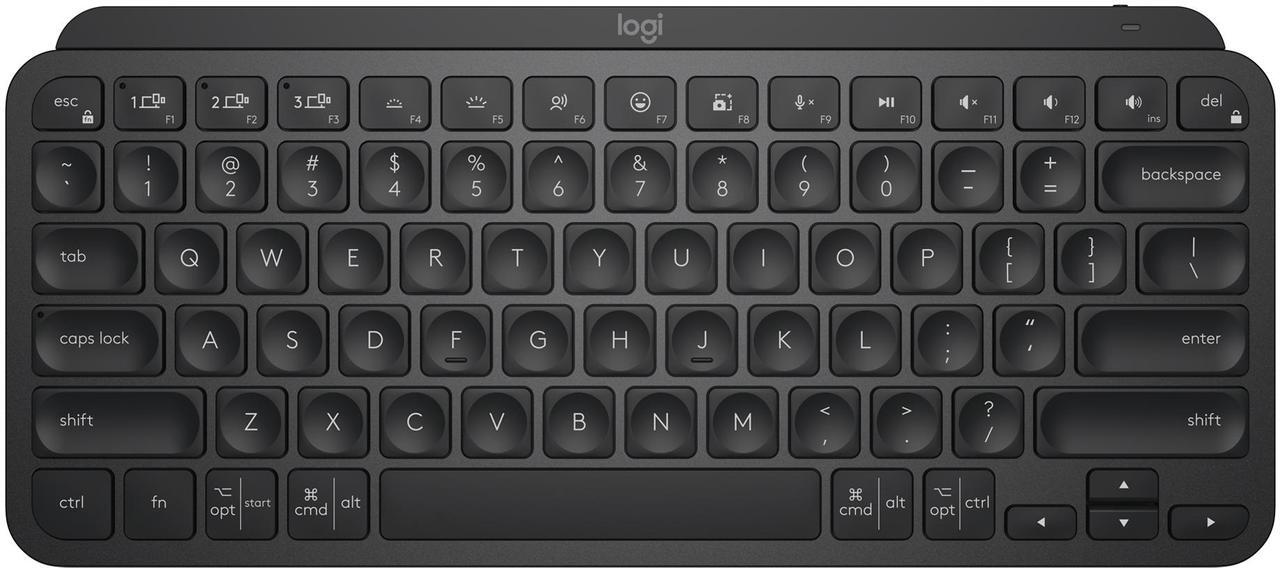 Main image of Logitech MX Keys Mini Minimalist Wireless Illuminated Keyboard, Compact, Bluetooth, Backlit, USB-C, Compatible with Apple macOS, iOS, Windows, Linux, Android, Metal Build - BLACK