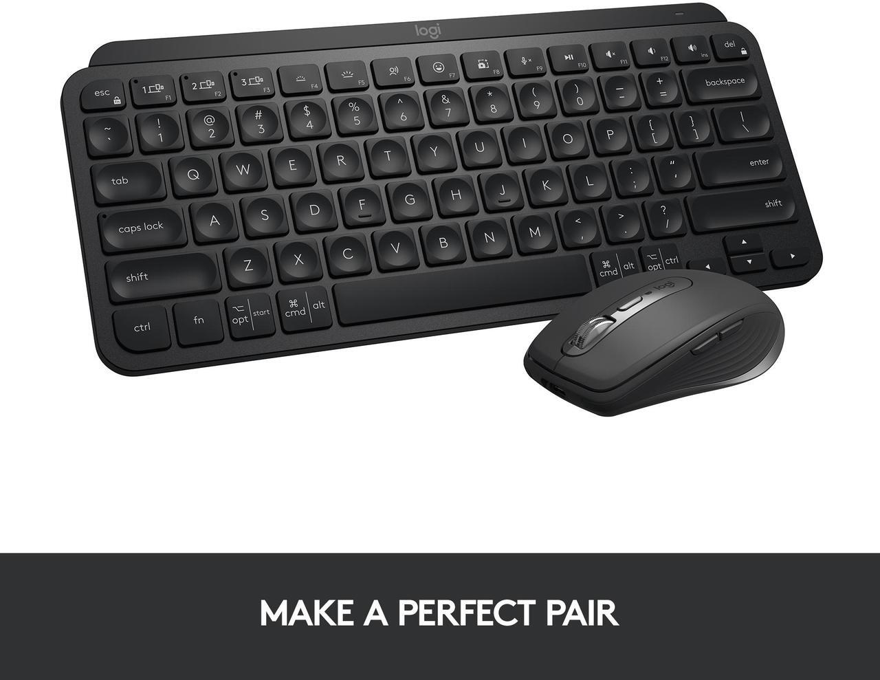 Alt view image 11 of 12 - Logitech MX Keys Mini Minimalist Wireless Illuminated Keyboard, Compact, Bluetooth, Backlit, USB-C, Compatible with Apple macOS, iOS, Windows, Linux, Android, Metal Build - BLACK