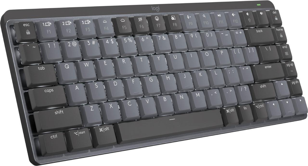 Logitech MX Mechanical Mini Wireless Illuminated Keyboard, Tactile Quiet Switches, Backlit, Bluetooth, USB-C, macOS, Windows, Linux, iOS, Android, Graphite