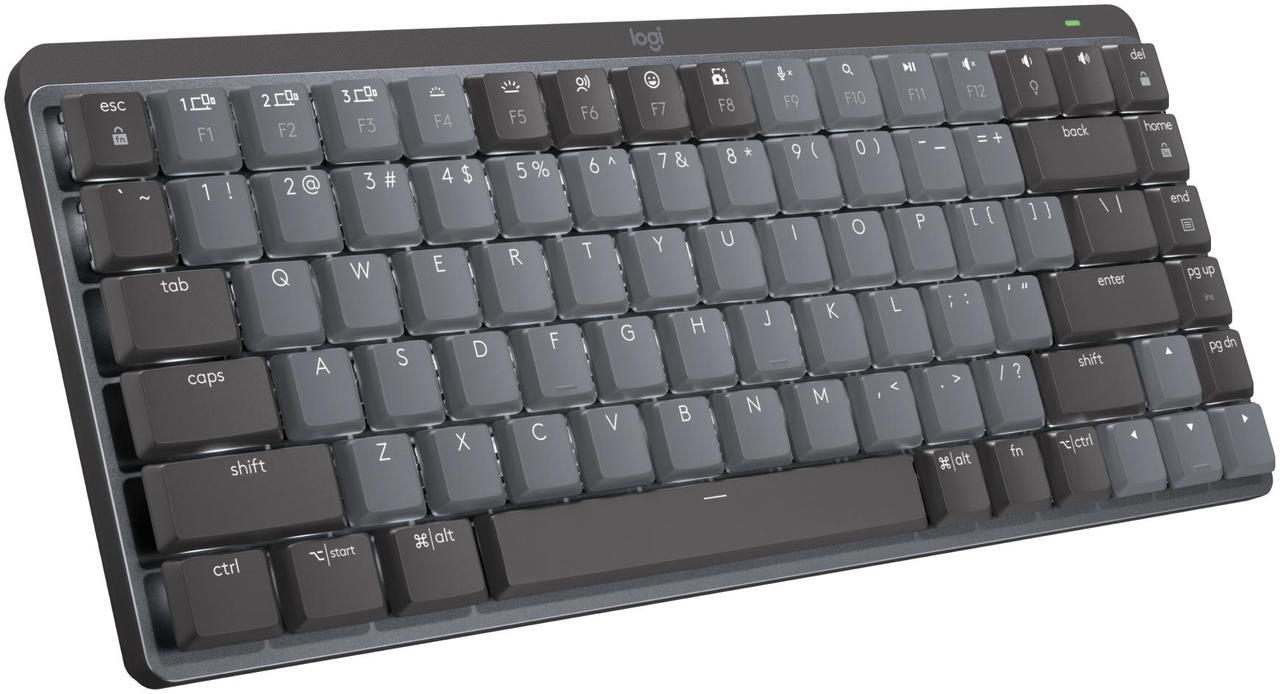 Alt view image 2 of 13 - Logitech MX Mechanical Mini Wireless Illuminated Keyboard, Clicky Switches, Backlit, Bluetooth, USB-C, macOS, Windows, Linux, iOS, Android, Graphite
