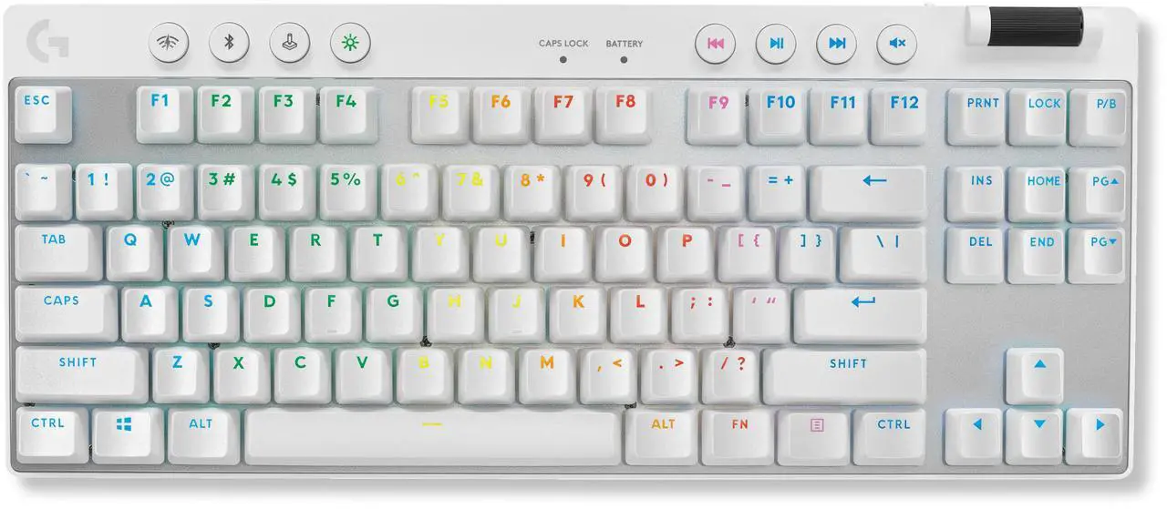 Main image of Logitech G PRO X TKL Lightspeed Wireless Gaming Keyboard, Ultra-Portable Tenkeyless Design, LIGHTSYNC RGB, PBT keycaps, Tactile Switches (GX Brown) - White