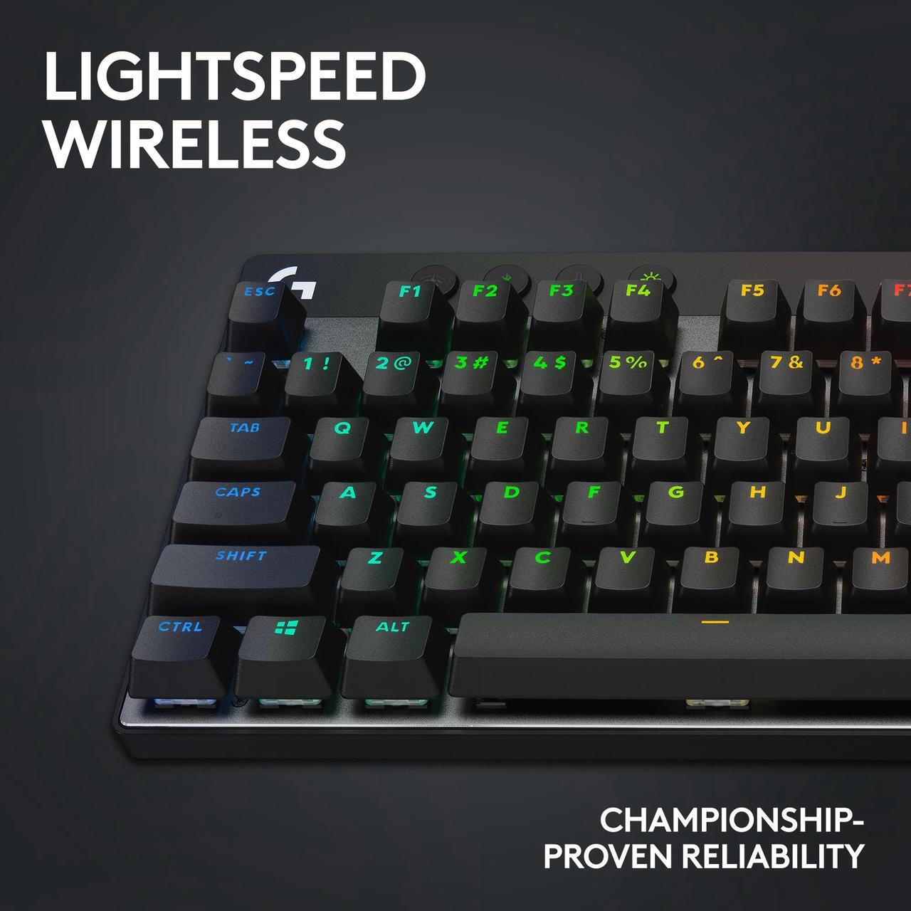 Alt view image 3 of 8 - Logitech G PRO X TKL Lightspeed Wireless Gaming Keyboard, Ultra-Portable Tenkeyless Design, LIGHTSYNC RGB, PBT keycaps, Linear Switches (GX Red) - Black