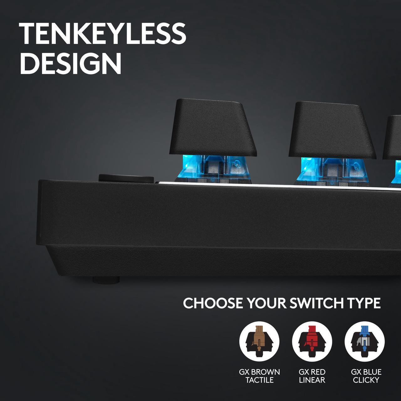 Alt view image 4 of 8 - Logitech G PRO X TKL Lightspeed Wireless Gaming Keyboard, Ultra-Portable Tenkeyless Design, LIGHTSYNC RGB, PBT keycaps, Linear Switches (GX Red) - Black