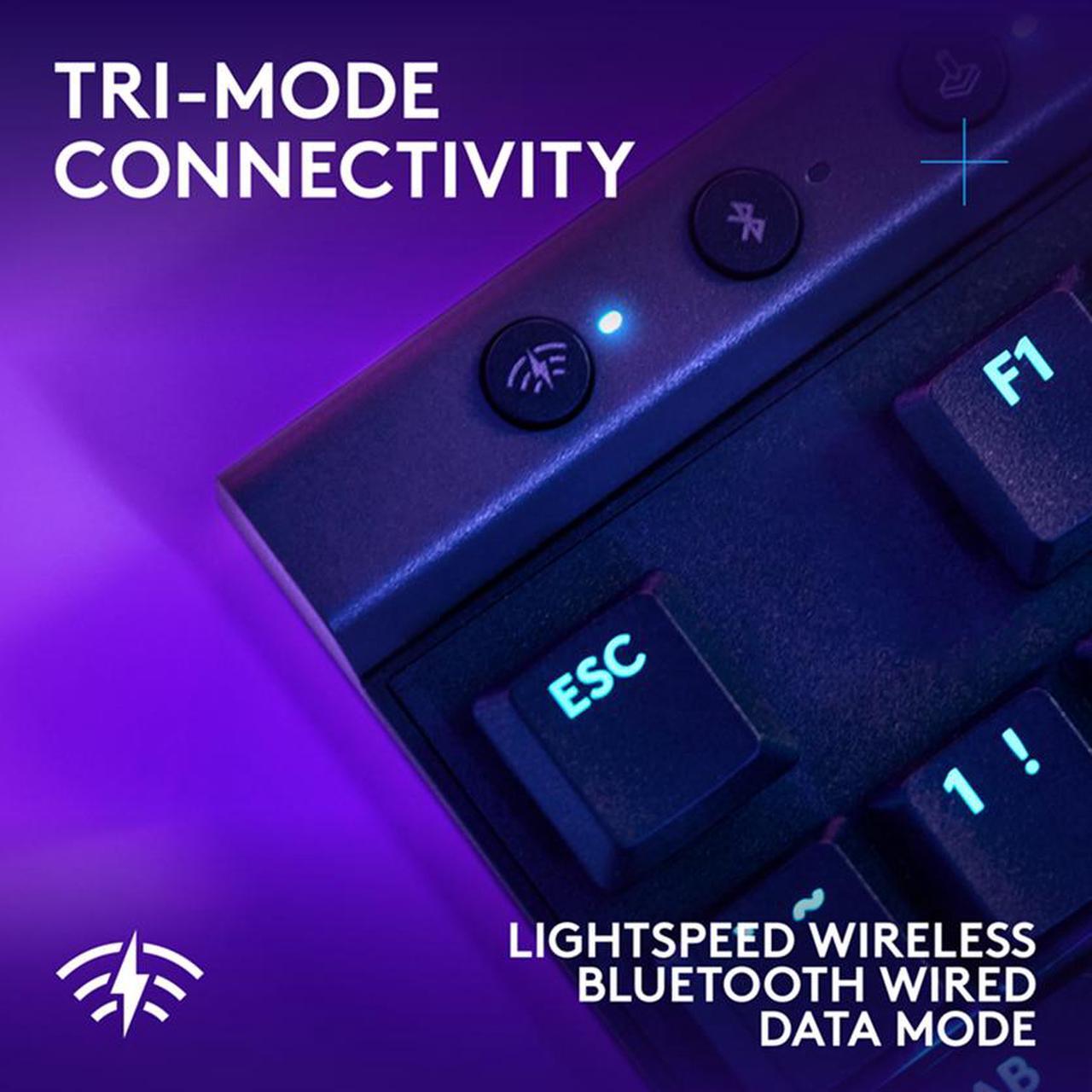 Alt view image 5 of 8 - Logitech G515 LIGHTSPEED TKL Low Profile Wireless Gaming Keyboard, LIGHTSYNC RGB, Thin Tenkeyless Design, PBT Keycaps, Tactile (Brown) Mechanical Switches - Black