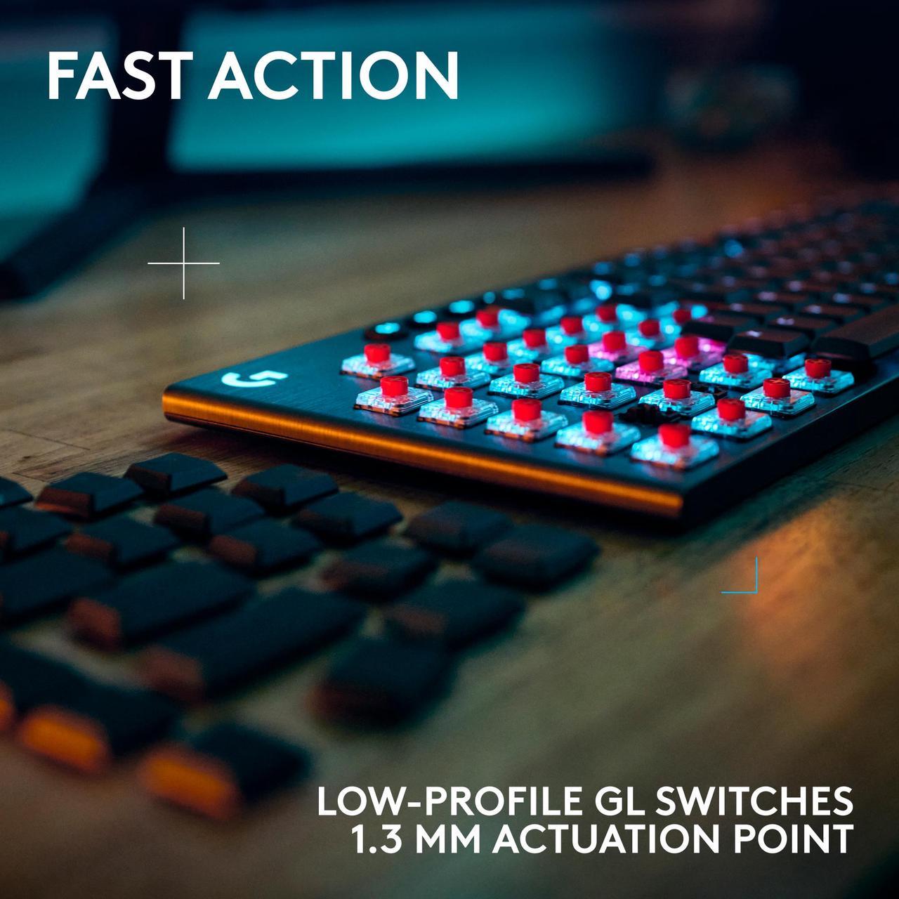 Alt view image 3 of 9 - Logitech G915 X LIGHTSPEED Full-size Wireless Mechanical Gaming Keyboard - GL Red Linear Switches, RGB Backlighting - Black