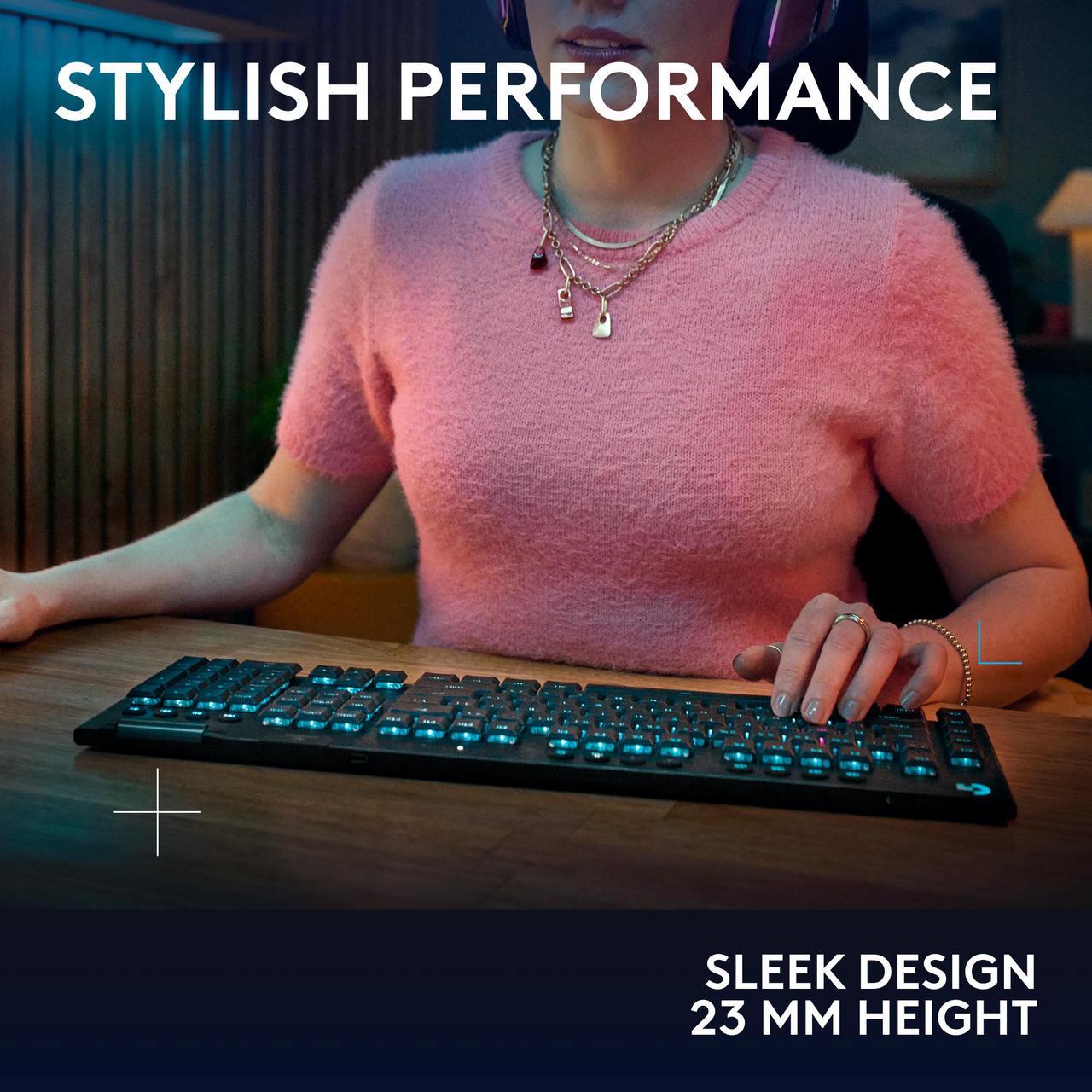 Alt view image 8 of 9 - Logitech G915 X LIGHTSPEED Full-size Wireless Mechanical Gaming Keyboard - GL Red Linear Switches, RGB Backlighting - Black