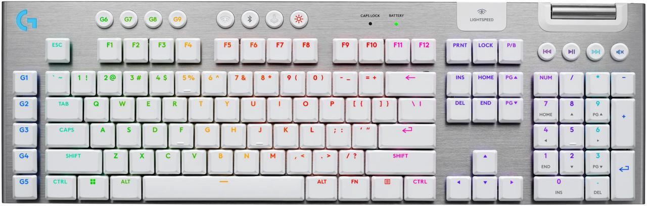 Main image of Logitech G915 X LIGHTSPEED Low profile Wireless Mechanical Gaming Keyboard - GL Brown Tactile Switches, RGB Backlighting - White
