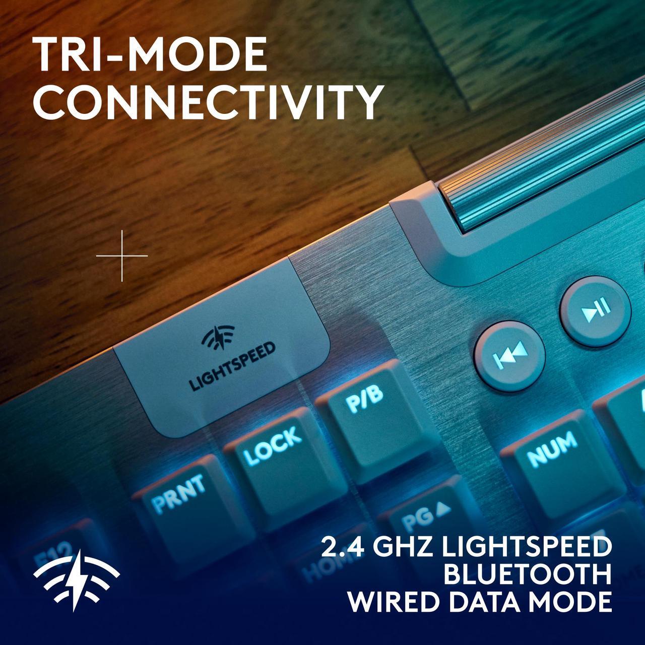 Alt view image 6 of 9 - Logitech G915 X LIGHTSPEED Low profile Wireless Mechanical Gaming Keyboard - GL Brown Tactile Switches, RGB Backlighting - White