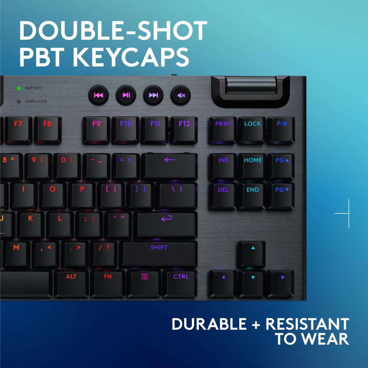 Alt view image 7 of 9 - Logitech G915 X LIGHTSPEED TKL Wireless Mechanical Gaming Keyboard - GL Red Linear Switches, RGB Backlighting - Black