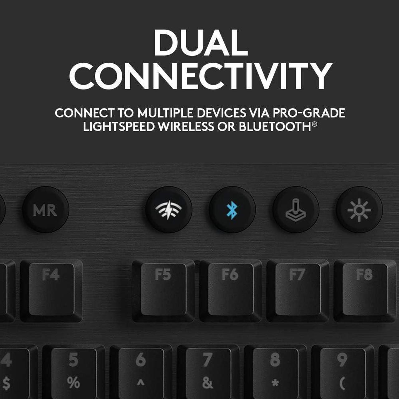 Alt view image 6 of 13 - Logitech G915 LIGHTSPEED Wireless Mechanical Gaming Keyboard - Low Profile GL Clicky Key Switches, LIGHTSYNC RGB, Bluetooth Support - Black