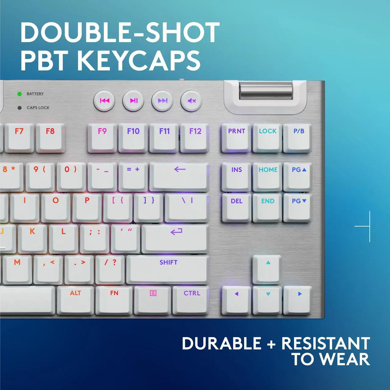 Alt view image 7 of 9 - Logitech G915 X LIGHTSPEED TKL Wireless Mechanical Gaming Keyboard - GL Brown Tactile Switches, RGB Backlighting - White