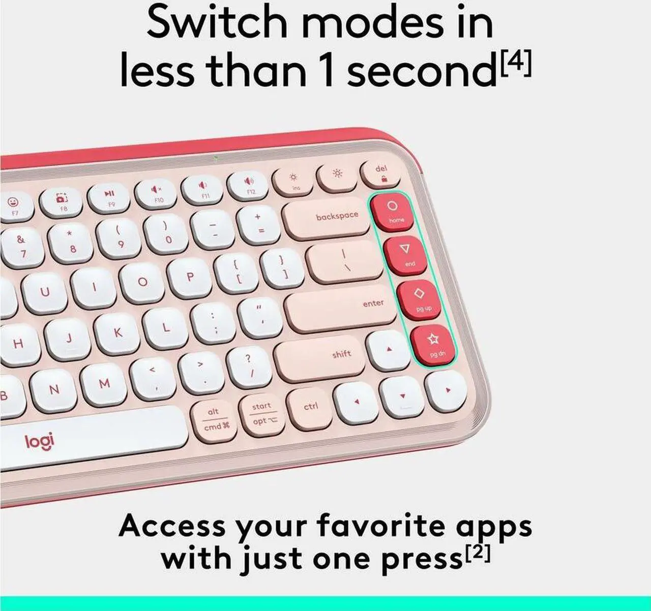 Alt view image 5 of 7 - Logitech POP ICON KEYS Wireless Bluetooth Keyboard, Comfortable Typing, Programmable Keys, Easy-Switch Between up to 3 Devices, for Laptop, Tablet, PC