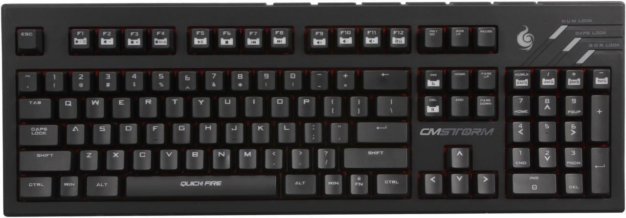 Alt view image 2 of 5 - CM Storm QuickFire Ultimate - Full Size Mechanical Gaming Keyboard with CHERRY MX Red Switches and Fully Red LED Backlit