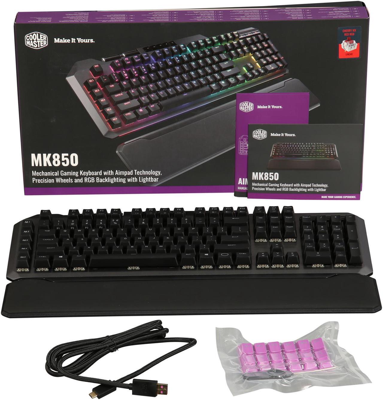 Alt view image 6 of 5 - Cooler Master MK850 Gaming Mechanical Keyboard with Cherry MX Red Switches, Aimpad Technology, Precision Wheels, and RGB Illumination