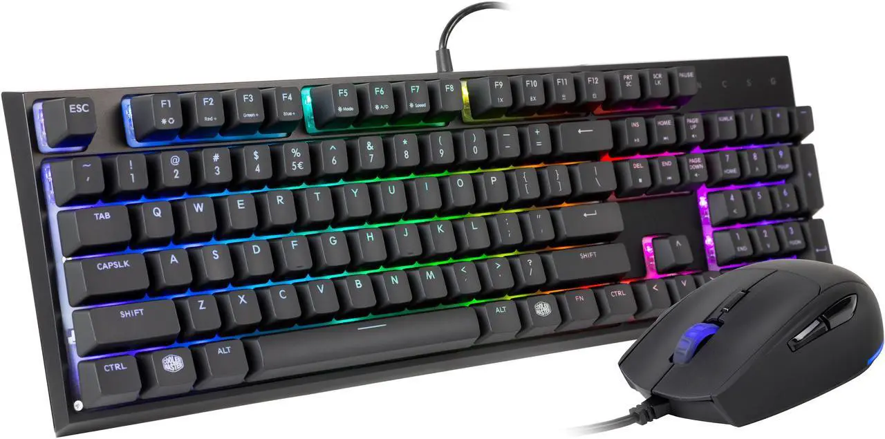 Main image of Cooler Master MasterSet MS120 Gaming RGB Keyboard & Mouse, Clicky Mem-chanical Switches, Precision Pixart Sensor with Omron Mouse Switches & On-the-fly DPI settings